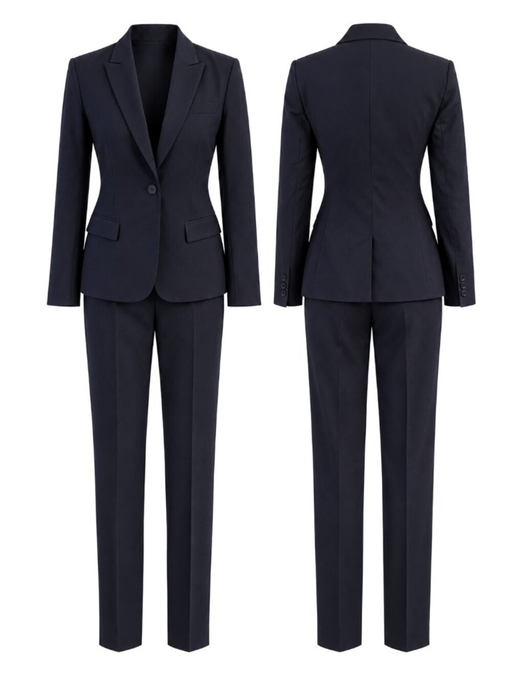 Theory Navy Peak Lapel Suit, Jacket 8 / Pants 6